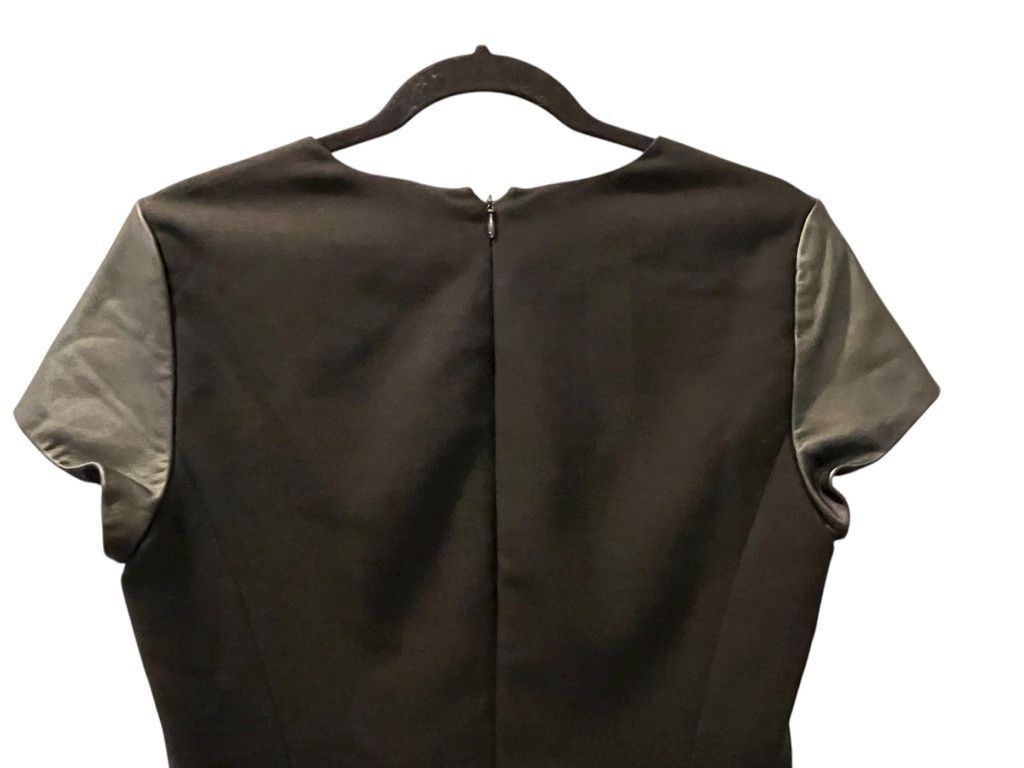 Theory Theory Ganiah Size 8 Wool Leather Black Dress Zip Up Work Size M / US 6-8 / IT 42-44 - 7 Thumbnail
