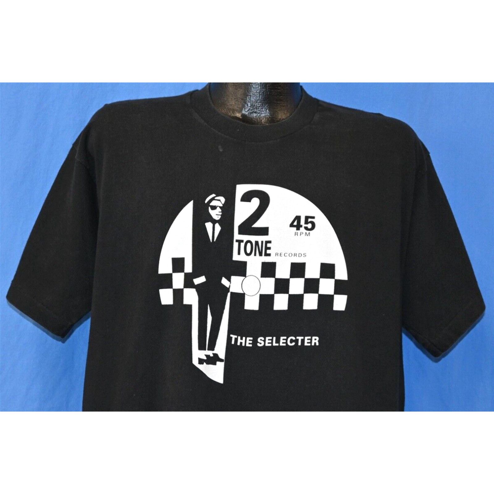 image of Fruit Of The Loom Vintage 90's The Selecter Hairspray Tour 1995 2 Tone Ska 2 Sided Black T-Shirt XL