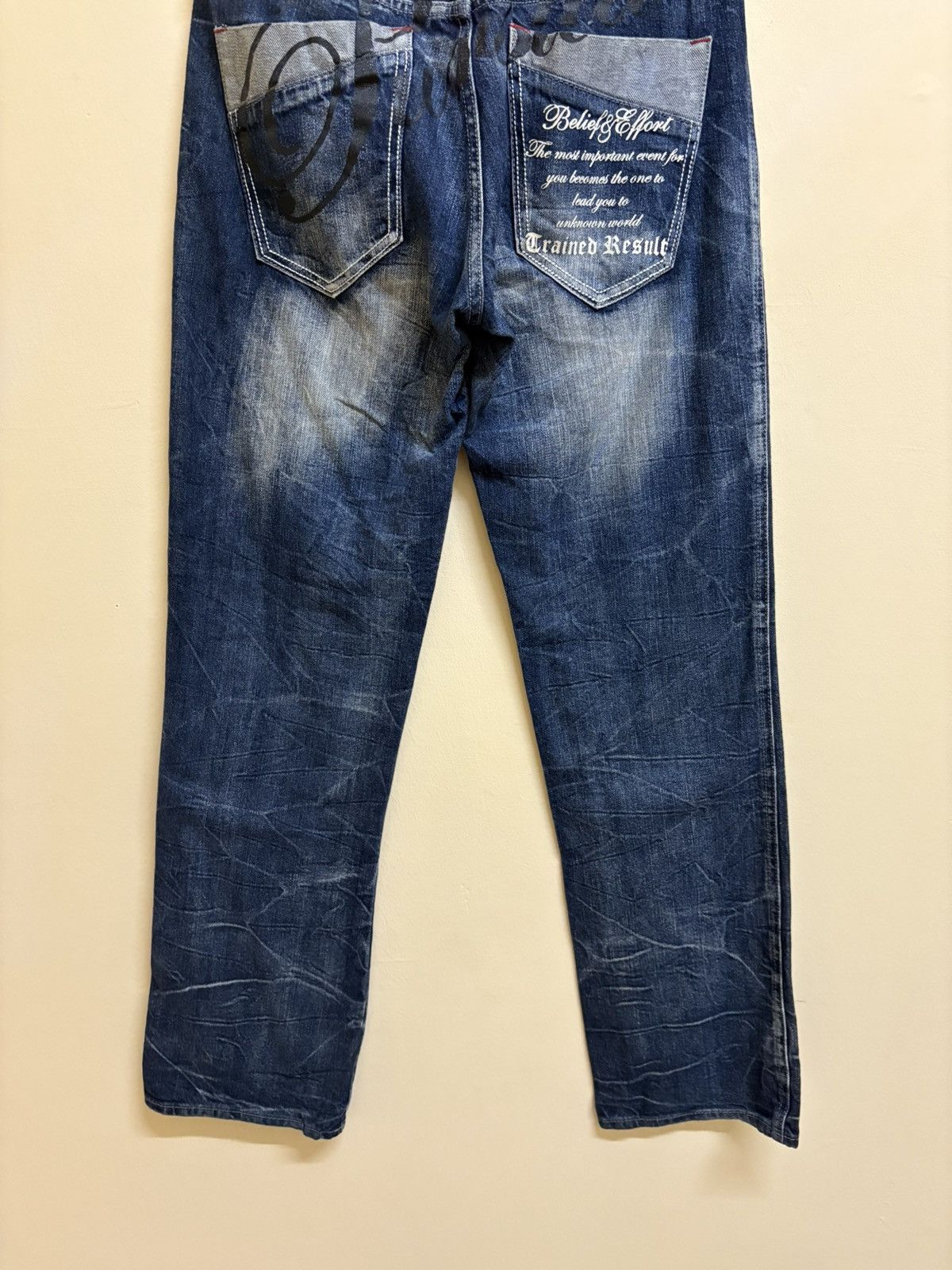 If Six Was Nine × Japanese Brand Vintage Y2k Wild Life Poem Wording Flared Jeans Size US 32 / EU 48 - 5 Thumbnail