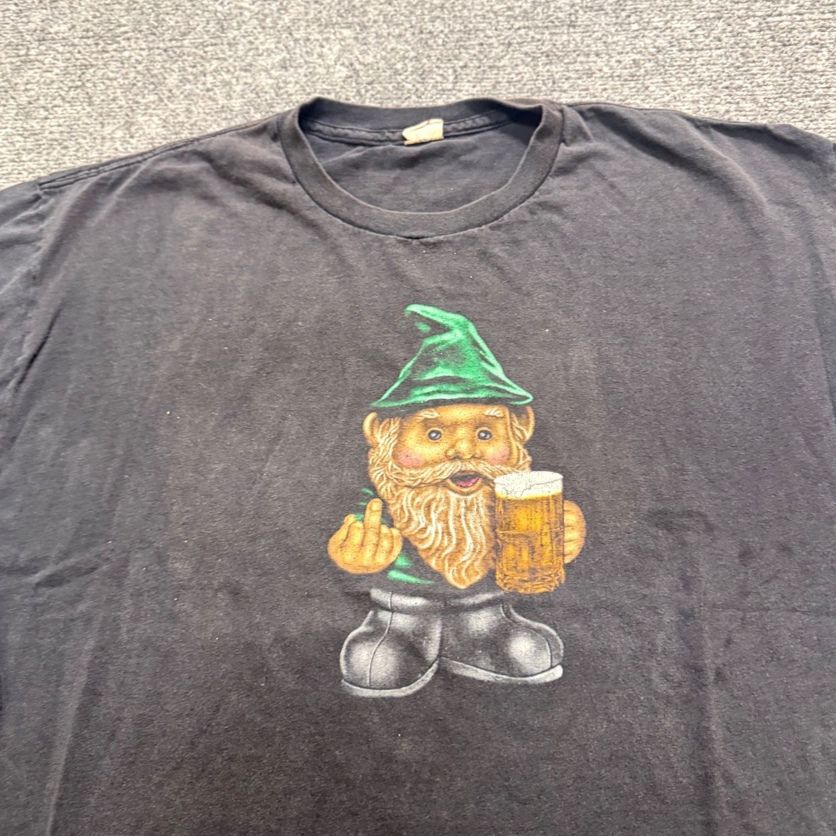 Delta VTG Delta Gnome T-Shirt Mens Medium Black Cotton Meme Distressed Stained Pro Weight Size US M / EU 48-50 / 2 - 6 Thumbnail