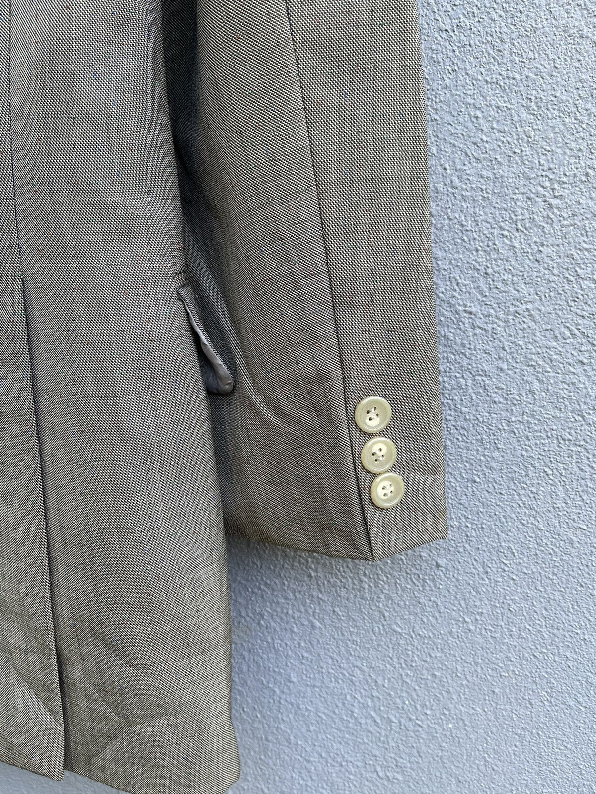 Designer Vintage Valentino World Blazer - Size 46 - Gray Herringbone Size 38L - 17 Thumbnail
