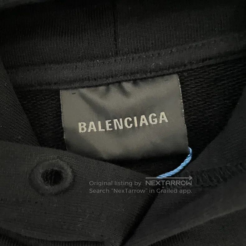 Balenciaga Balenciaga Black Cola Tape Hoodie Size US XS / EU 42 / 0 - 3 Thumbnail