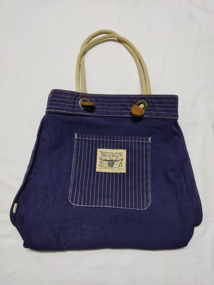 RRL Ralph Lauren Vintage RRL Double RL Wabash Stripe Letter Print Tote Bag Size ONE SIZE - 12 Thumbnail
