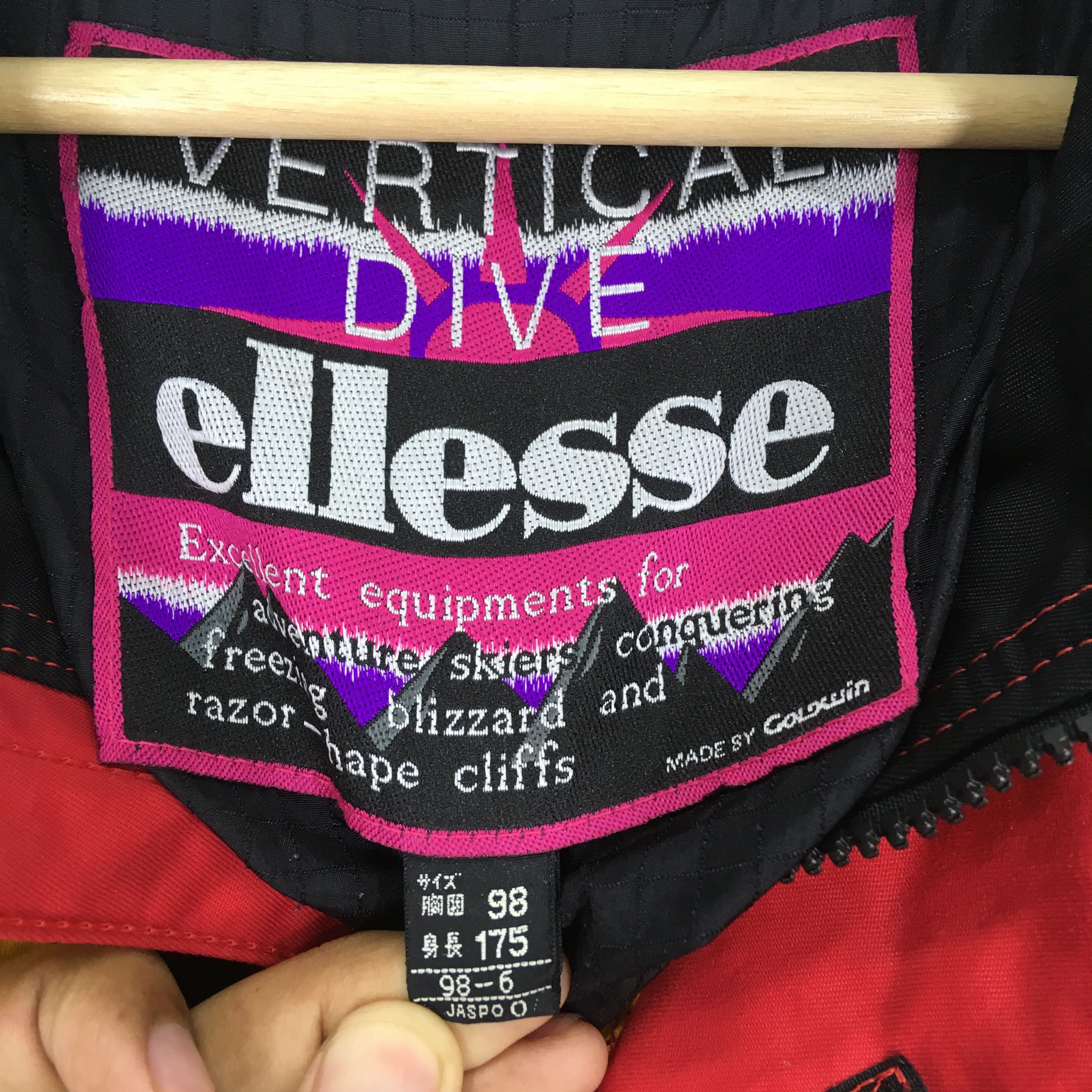Ellesse × Vintage Vintage 90s Ellesse Ski Wear Vertical Dive Bomber Jacket Size US L / EU 52-54 / 3 - 12 Thumbnail