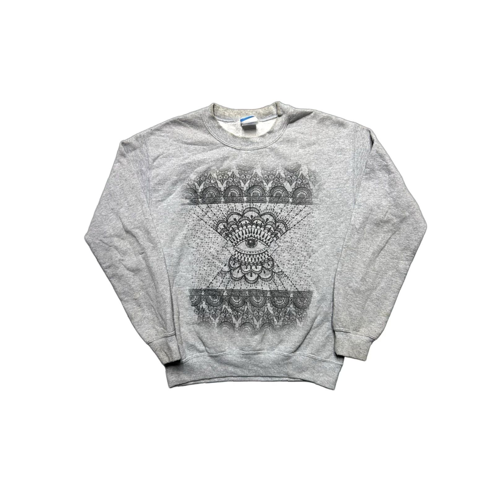 Vintage VINTAGE Sweatshirt Gray Adult Small Sacred Geometry Eyeball Spiritual Crewneck Pullover Men Size US S / EU 44-46 / 1 - 1 Thumbnail