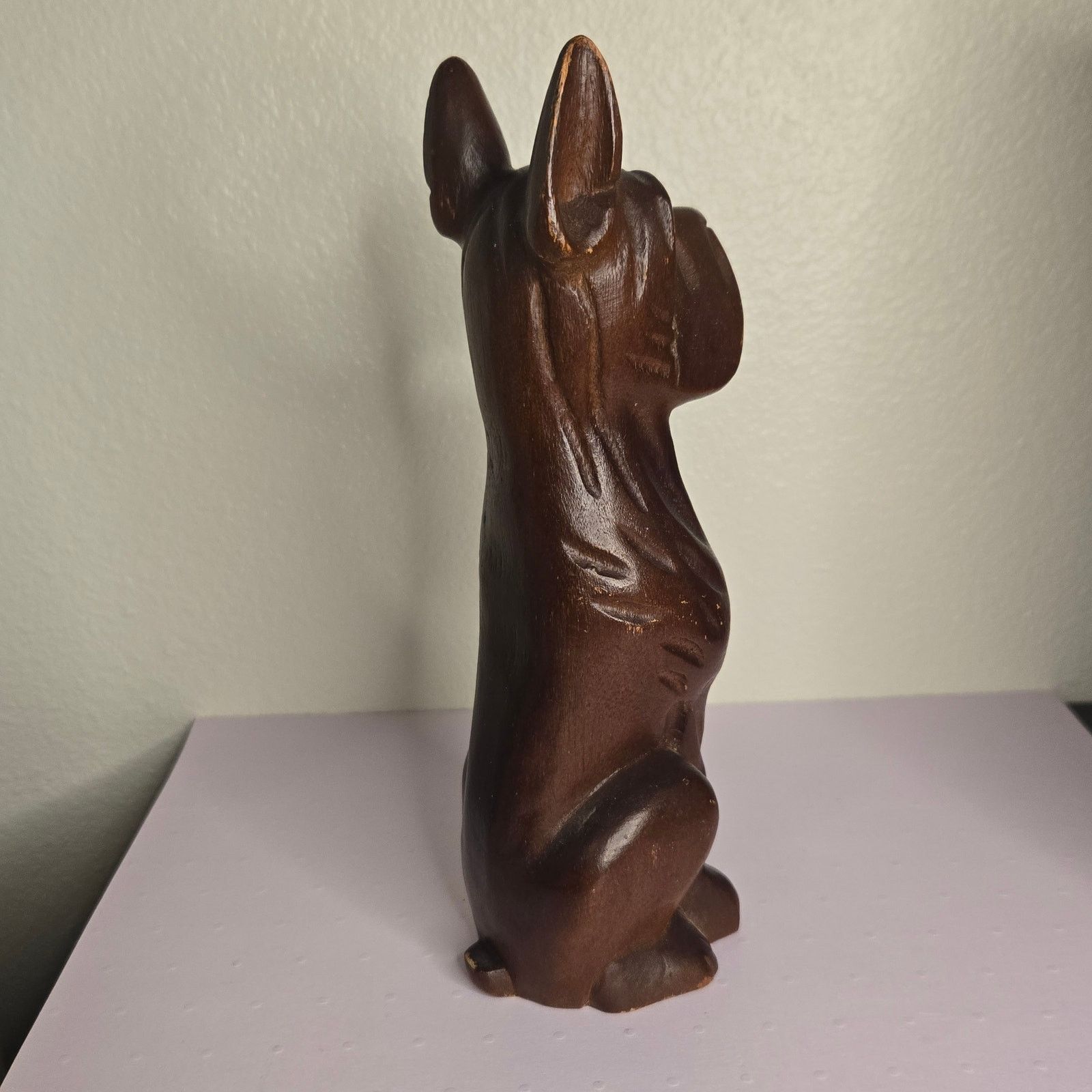 Vintage Vintage Hand Carved Wood Boxer Dog Figurine Art Sculpture Size ONE SIZE - 4 Thumbnail