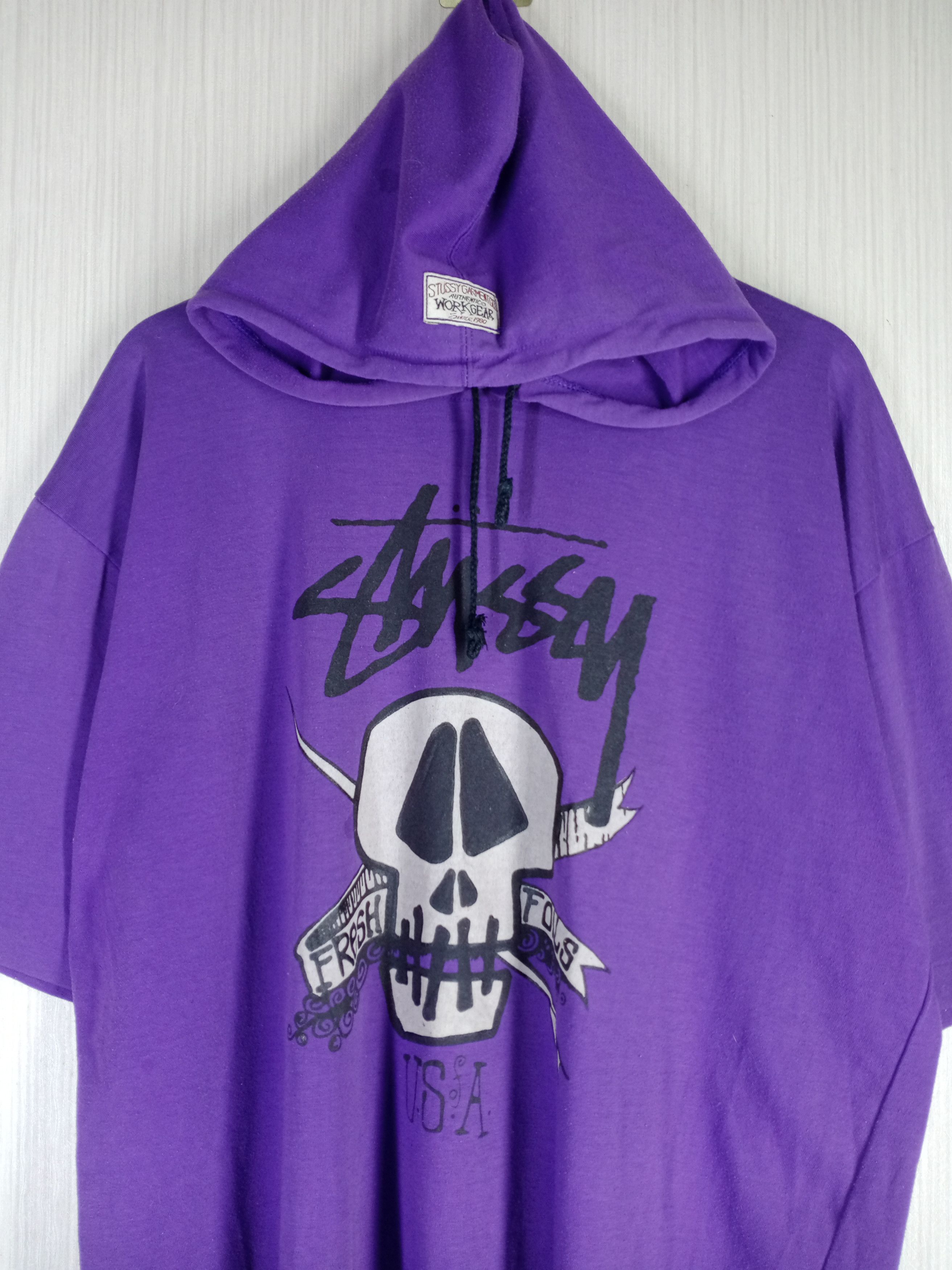 Stussy Rare Vintage 80s Stussy Garment Work Gear Hoodie Tshirt Size US XL / EU 56 / 4 - 3 Thumbnail