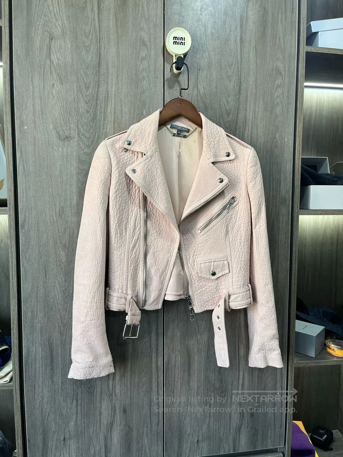 Alexander McQueen Alexander McQueen Pink Embossed Biker Jacket. Size S / US 4 / IT 40 - 2 Thumbnail