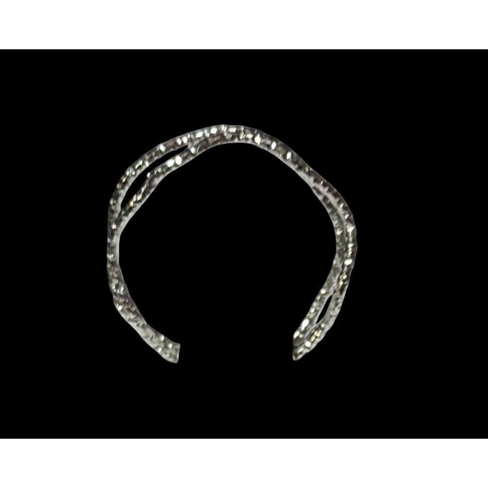 Other Minimalist Silver Tone Textured Zigzag Rings Set Of 2 Size 5 Size ONE SIZE - 11 Thumbnail