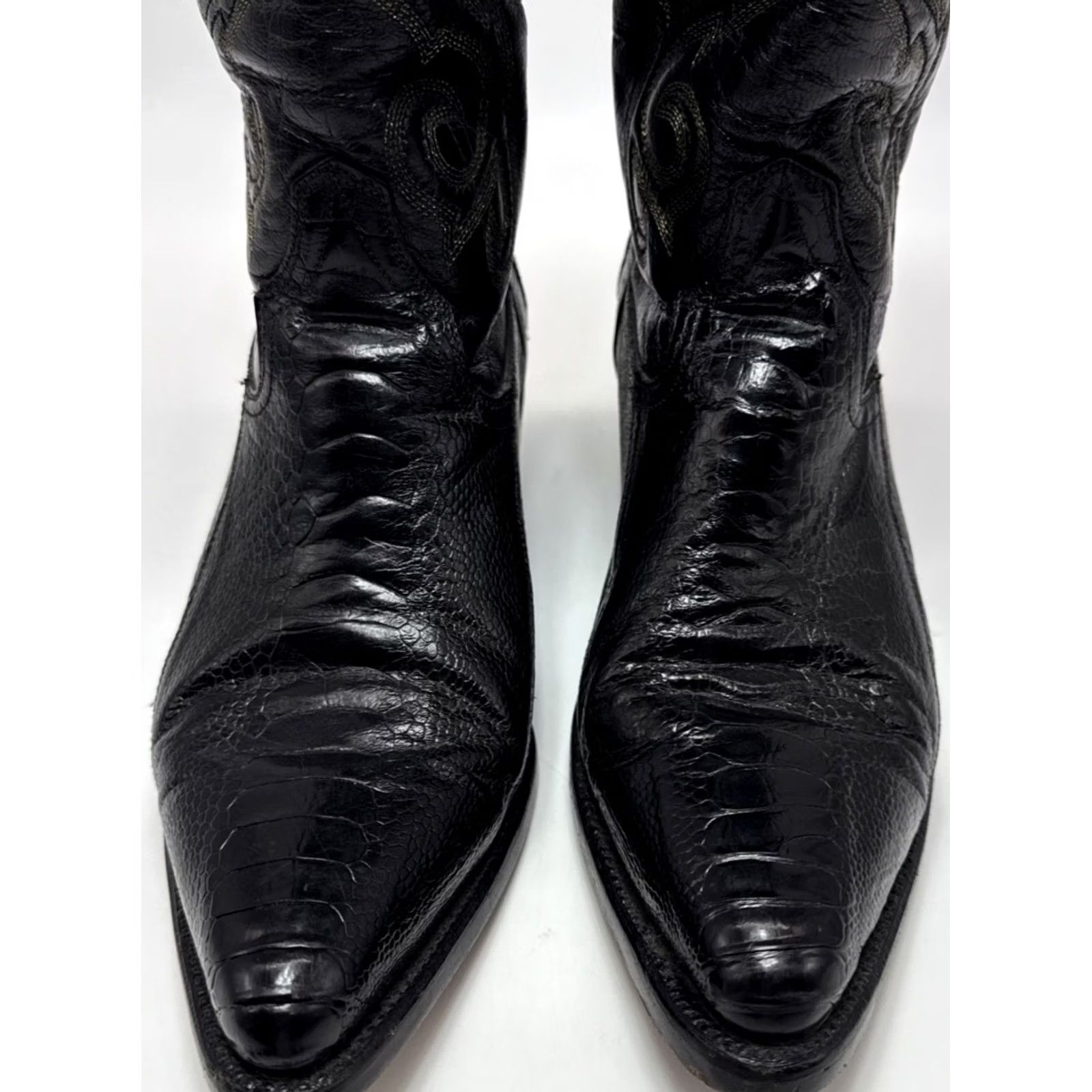 Vintage VINTAGE Dos De Oro Exotic Western Boot Ostrich Mens Size 7 Black Gold Mexico Size US 7 / EU 40 - 5 Thumbnail