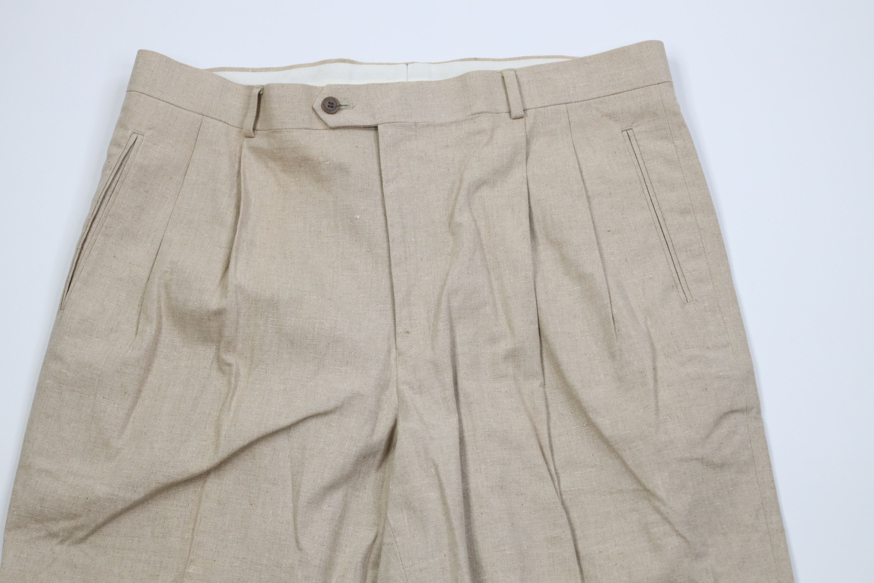 Vintage Vintage 90s Streetwear Wide Leg Chino Pants Trousers Beige Size US 38 / EU 54 - 2 Thumbnail