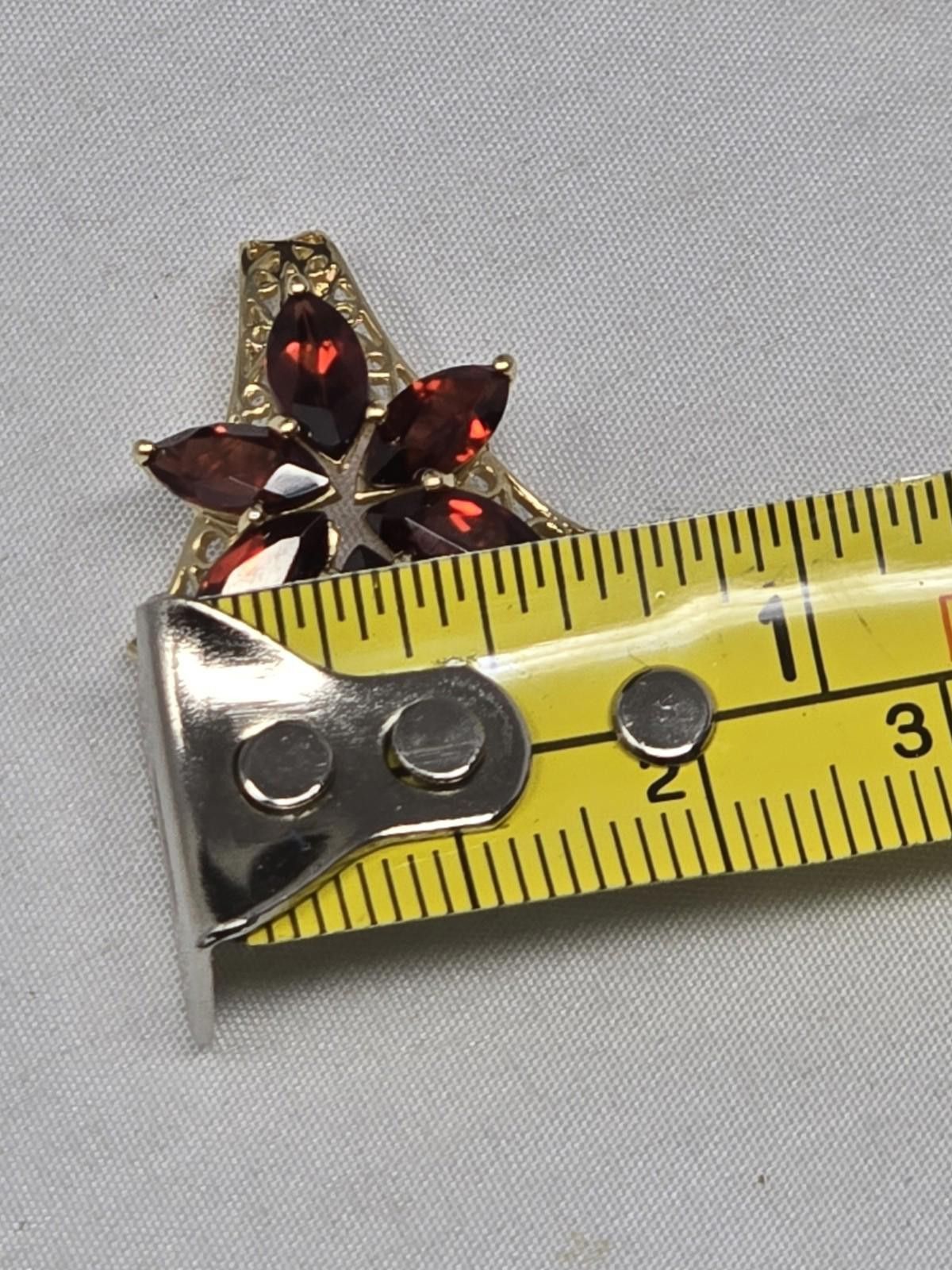 The Unbranded Brand Vtg Mexico 14k Gold Star Flower Amethyst Pendant Size ONE SIZE - 4 Thumbnail