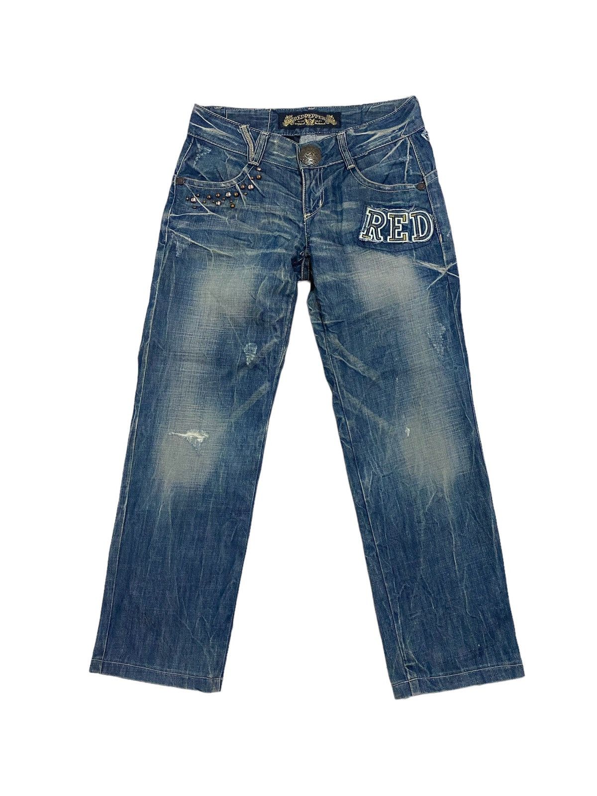 Japanese Brand Famous Fashion REDPEPPER Patches Clawmark Denim Size US 28 / EU 44 - 2 Thumbnail
