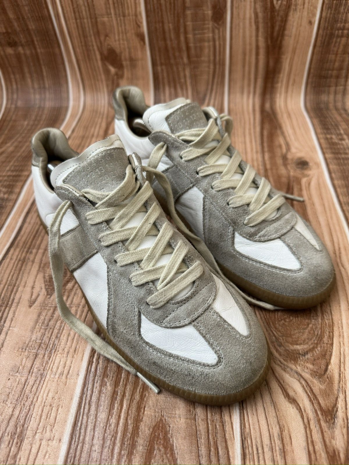 Maison Margiela Maison Martin Margiela Replica Gats White/gray Lowtops Size US 9 / IT 39 - 1 Thumbnail