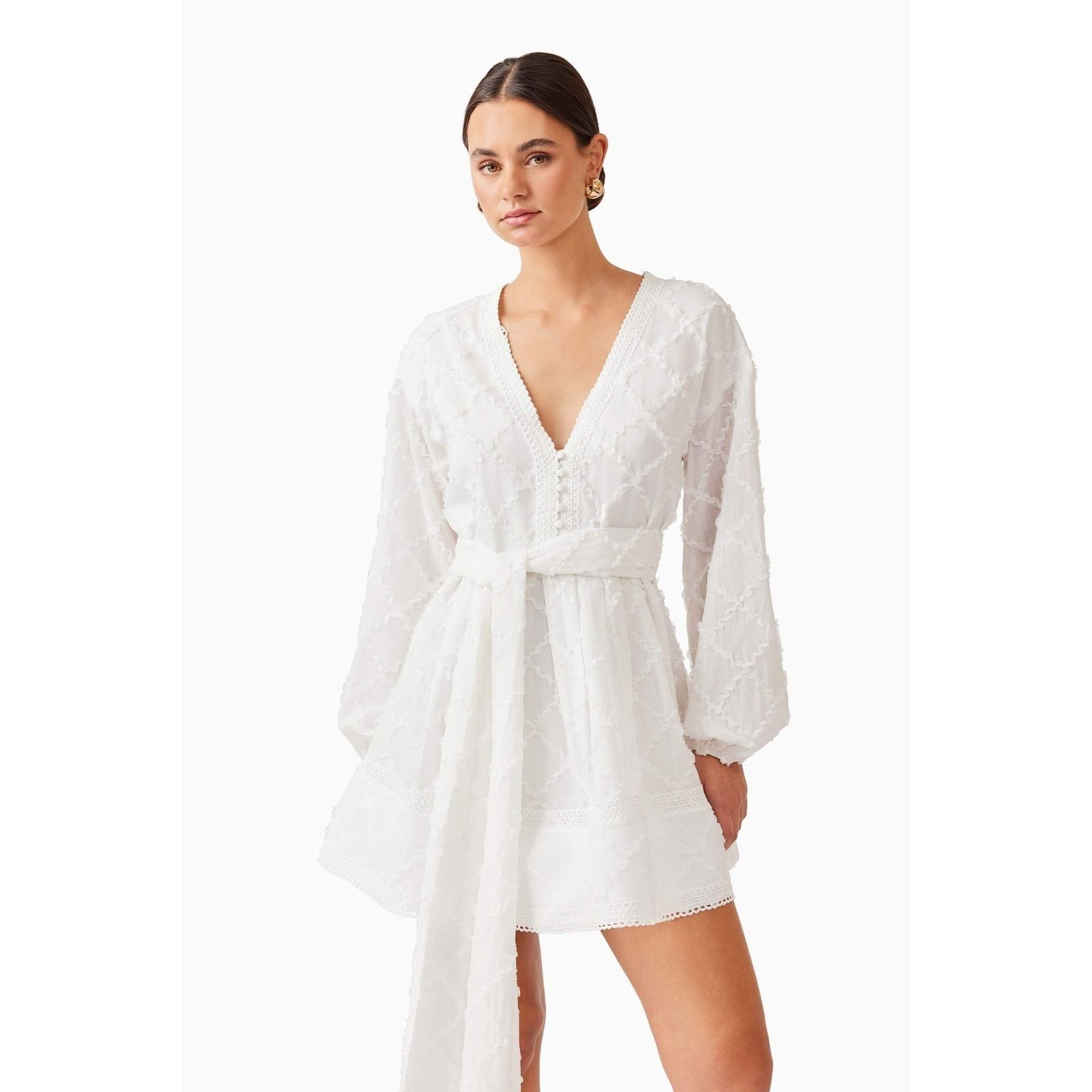 ELLIATT Elliatt Iris Long Sleeve Mini White Dress Size XL Size XL / US 12-14 / IT 48-50 - 5 Thumbnail