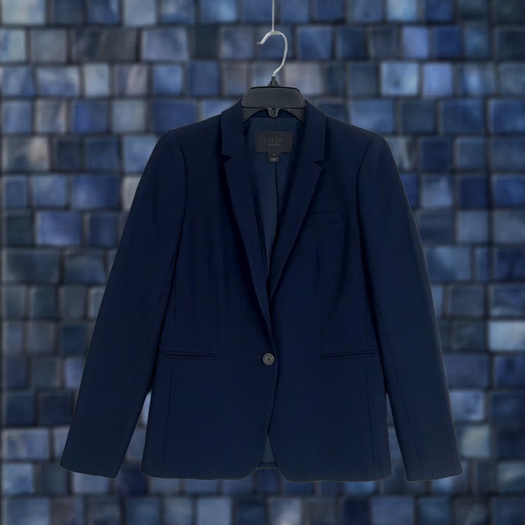 J.Crew J.CREW Collection Blazer Womens 2 Navy Blue Suit Jacket Office Minimal Capsule Jacket/Coat Blazer Size XS / US 0-2 / IT 36-38 - 1 Thumbnail