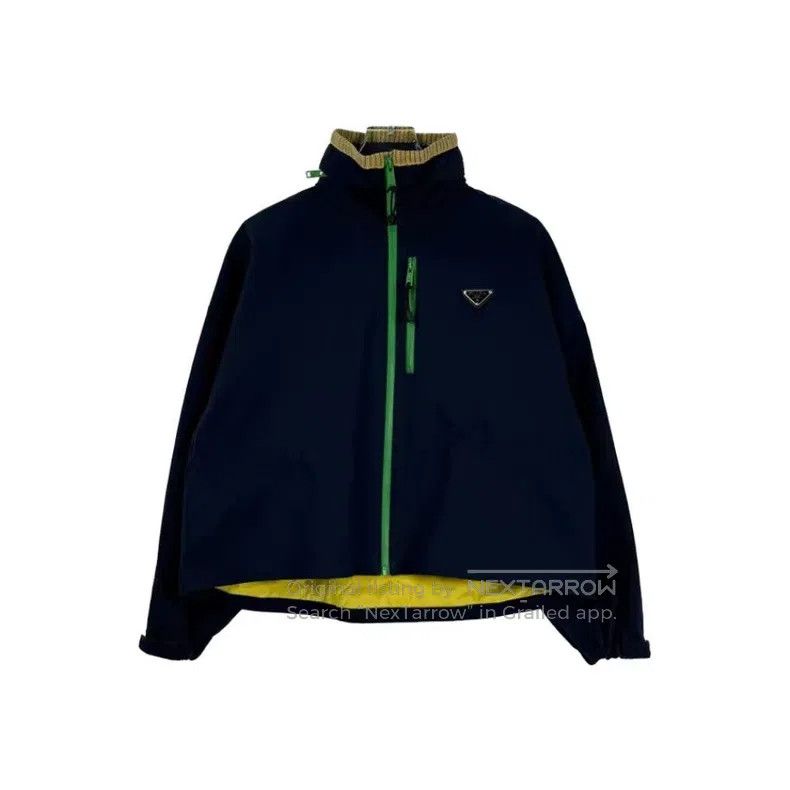 Prada Dark blue metal triangle logo jacket