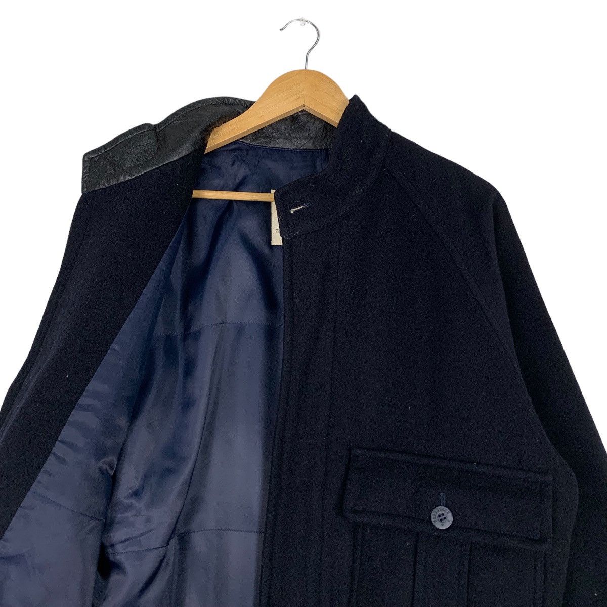 Japanese Brand WOODHOUSE Black Wool Jacket Type A2 #1153-C53 Size US L / EU 52-54 / 3 - 10 Thumbnail