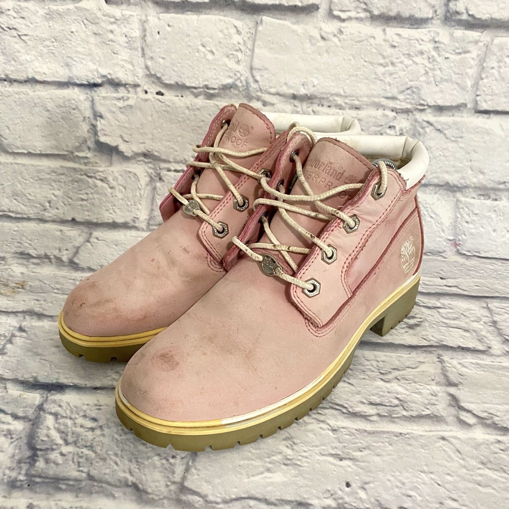Timberland TIMBERLAND Nellie Pink Nubuck Leather Waterproof Chukka Boots Sz 7.5 Women Boots Mid-Calf Waterproof Size US 6 / IT 36 - 3 Thumbnail