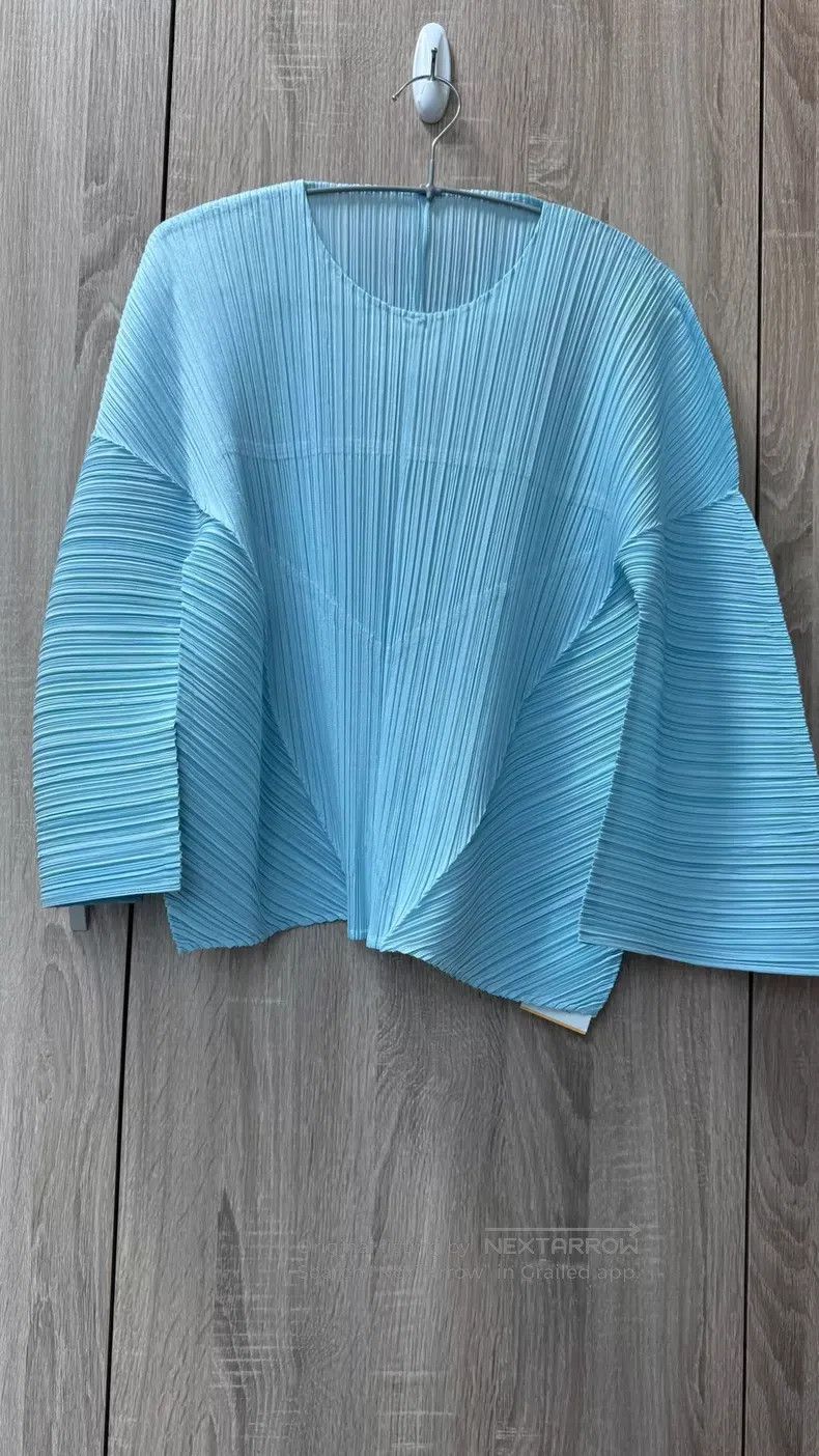 Issey Miyake Issey Miyake Frozen Ice Blue Top Size XXL / US 16-18 / IT 52-54 - 1 Thumbnail