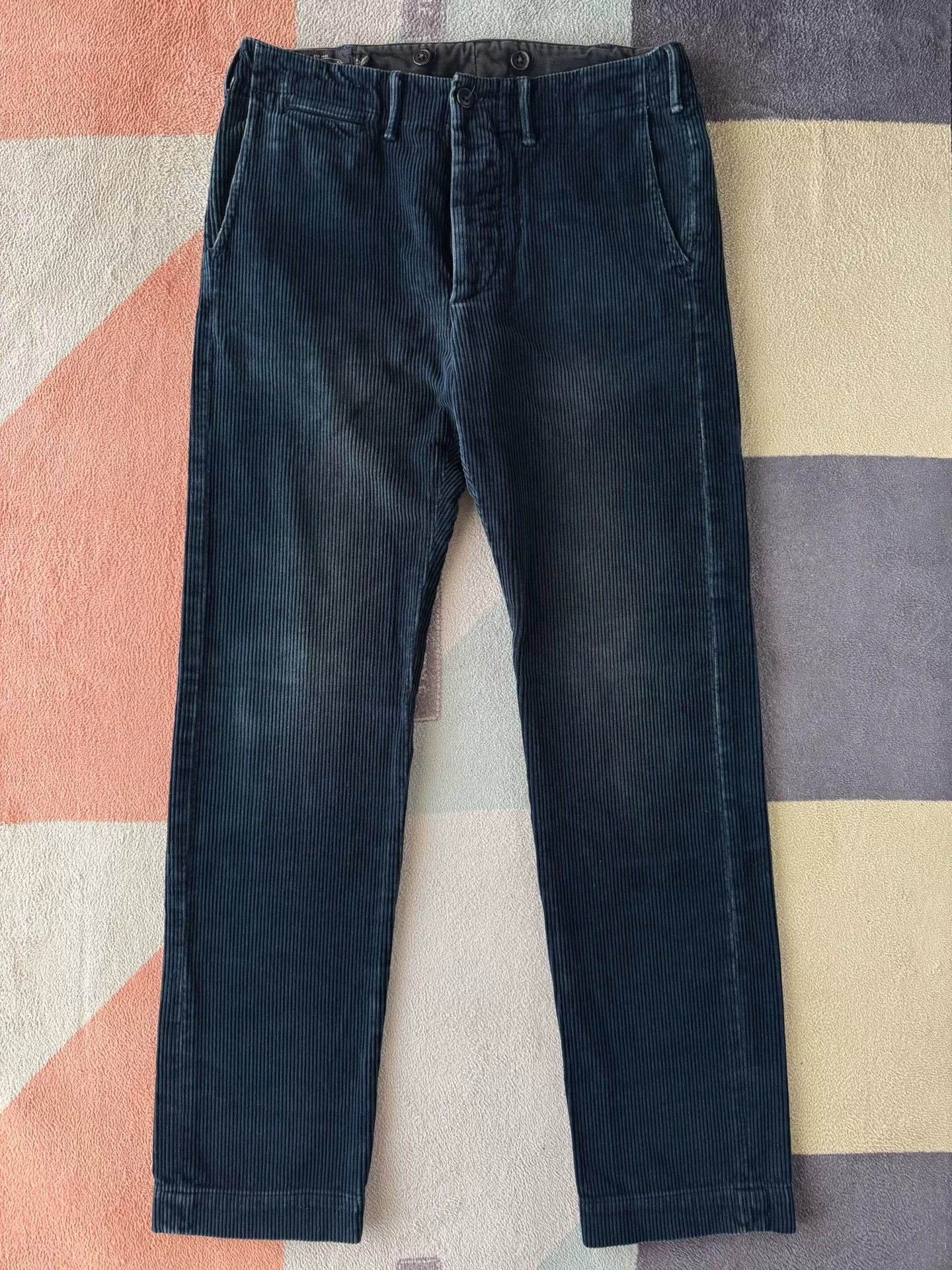 RRL Ralph Lauren RRL Indigo Dyed Corduroy Pants Size US 30 / EU 46 - 1 Thumbnail