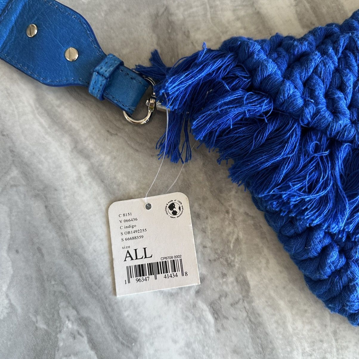 Free People Free People Macrame Moon Crossbody Bag in Indigo Blue Size ONE SIZE - 2 Thumbnail