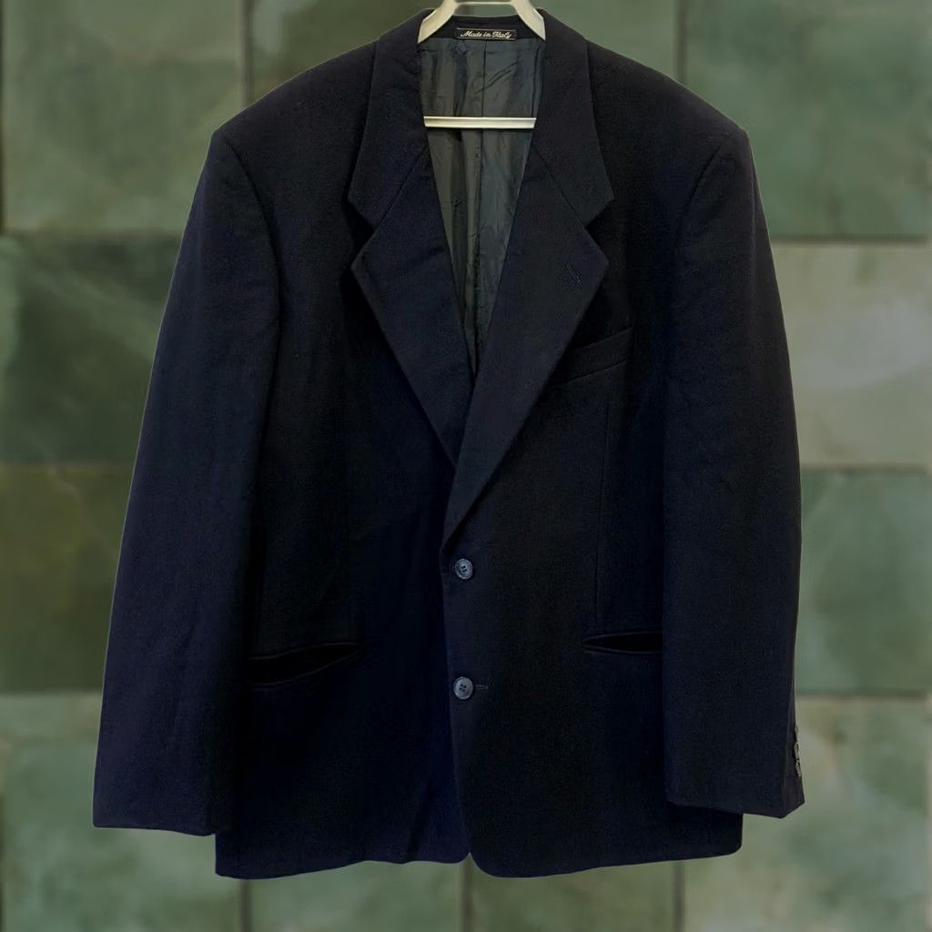 Giorgio Armani Giorgio Armani Blazer Mens Large Black Wool Made in Italy Classic Tailored Blazer 2 Piece 48R Size 48R - 1 Thumbnail