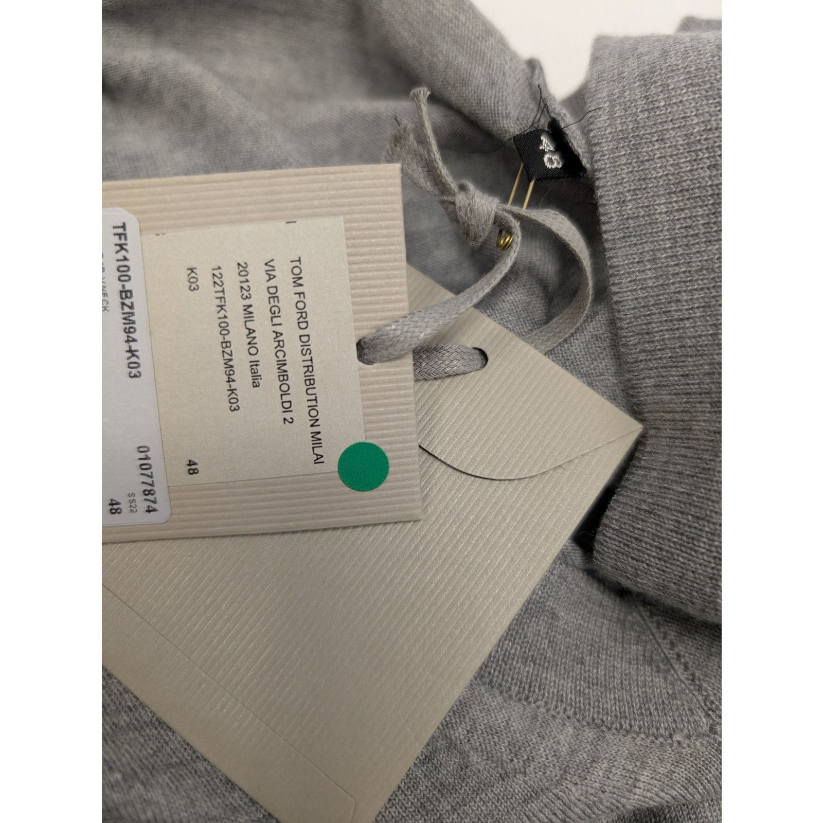 Tom Ford o1rshd1 V-Neck Knitwear Crewneck Sweatshirt in Grey Size US M / EU 48-50 / 2 - 18 Thumbnail