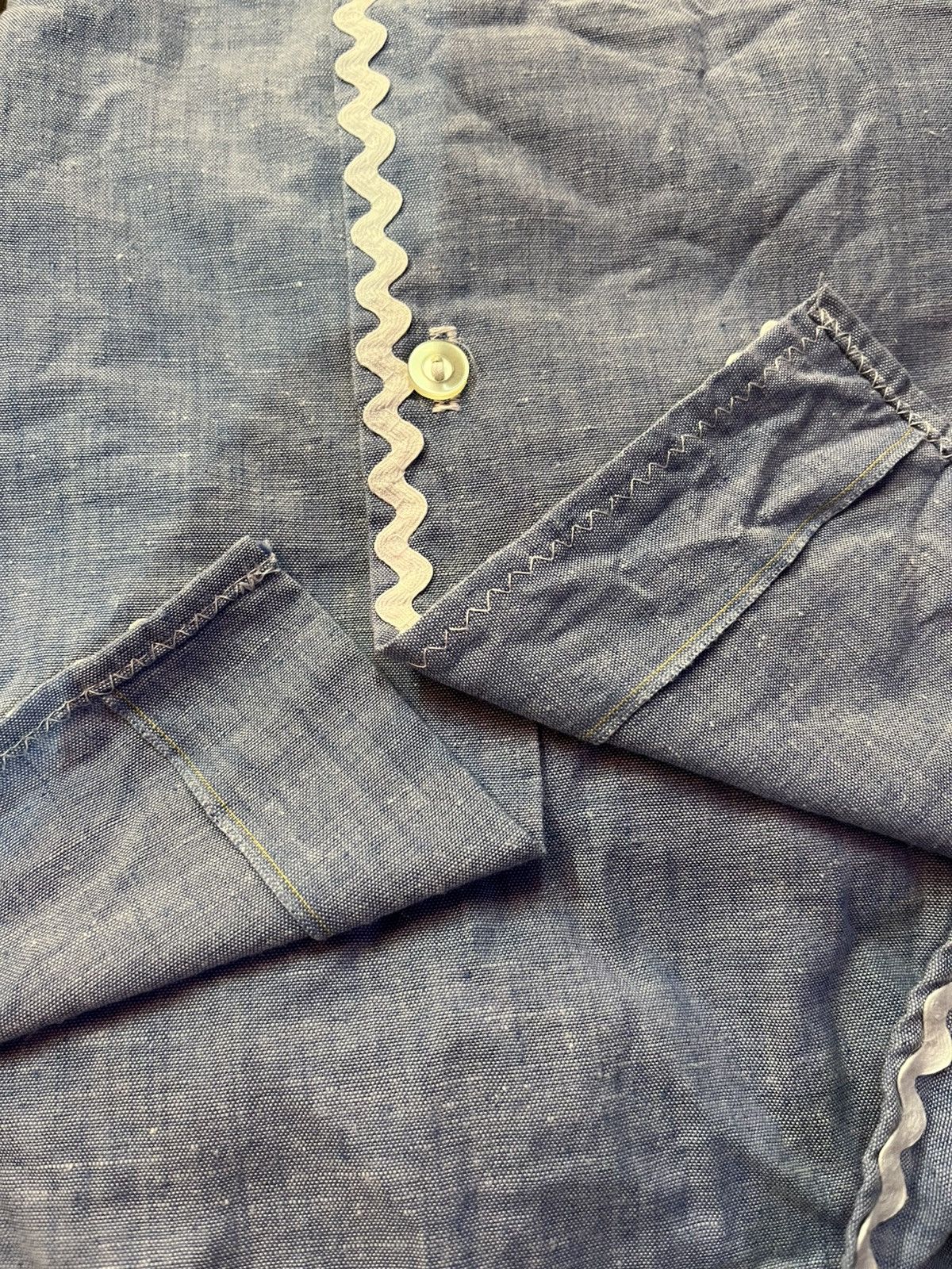 Other Vintage 1970s Cottage Crafts Bird Applique Chambray Shirt Size US L / EU 52-54 / 3 - 7 Thumbnail