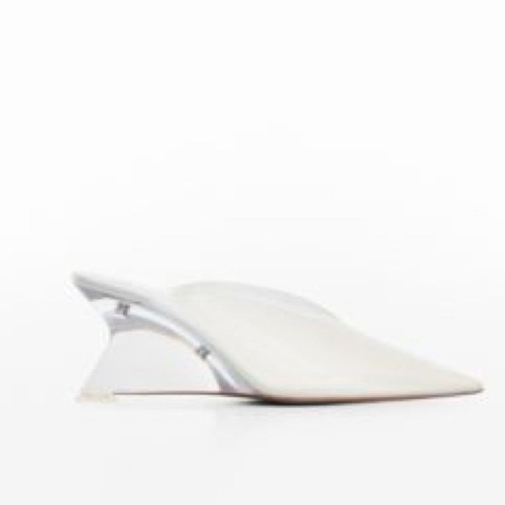 Mango Mango Transparent Vinyl Pointy Toe Sculptural Wedge Shoes 39 Size US 8 / IT 38 - 1 Thumbnail