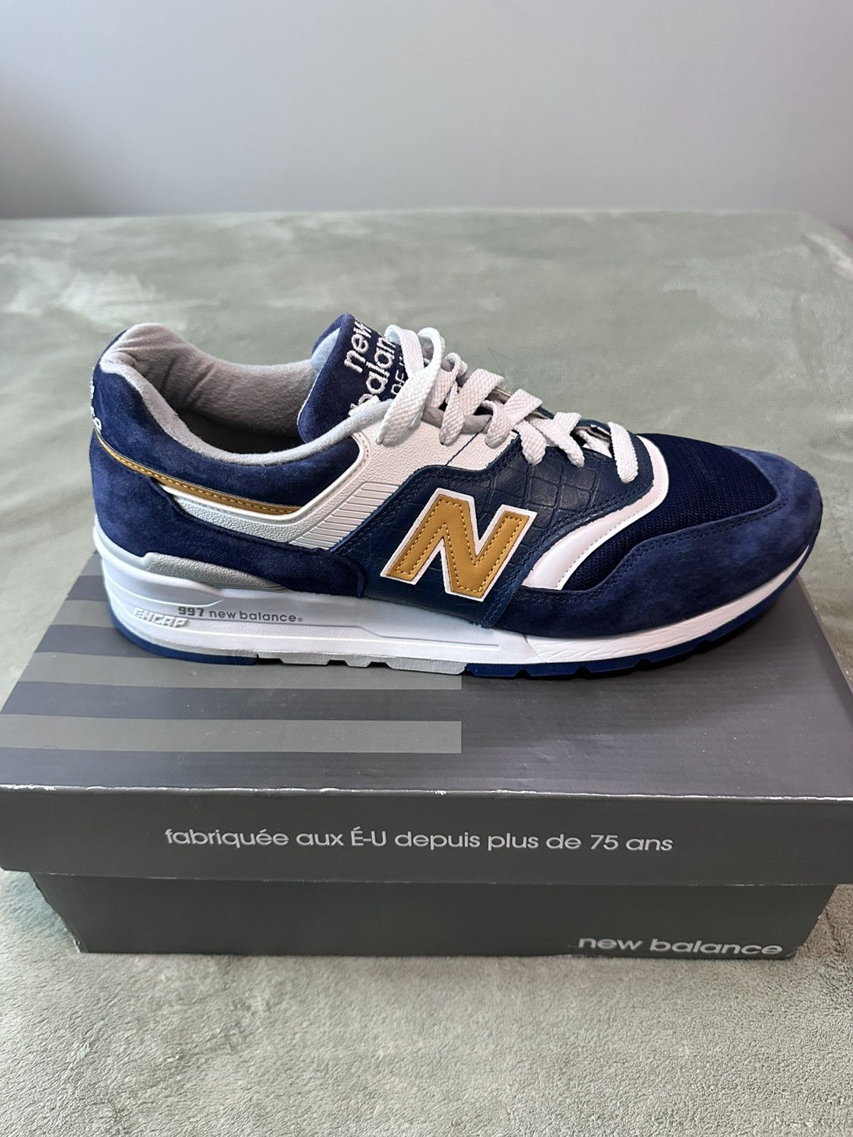 New Balance New Balance 997 Made in USA “Navy Mustard” Size US 12 / EU 45 - 5 Thumbnail