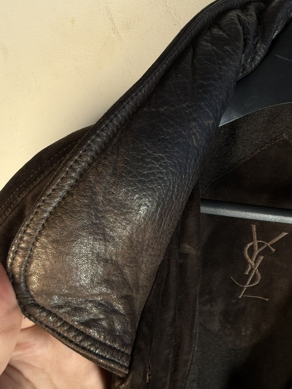 Yves Saint Laurent 90’s Suede YSL Leather Jacket Saint Laurent Leather Size US L / EU 52-54 / 3 - 21 Thumbnail