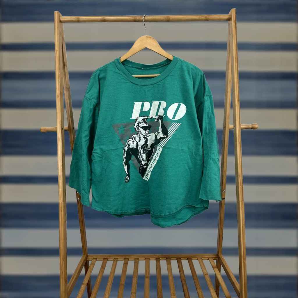 Vintage VTG 80s Pro Performance Meathead Workout Flex Sexy Boxy Oversized Sweatshirt XL Teal Mens Sweatshirt Modern Athletic Pro Fitness Retro VTG 80s Size US XL / EU 56 / 4 - 1 Thumbnail