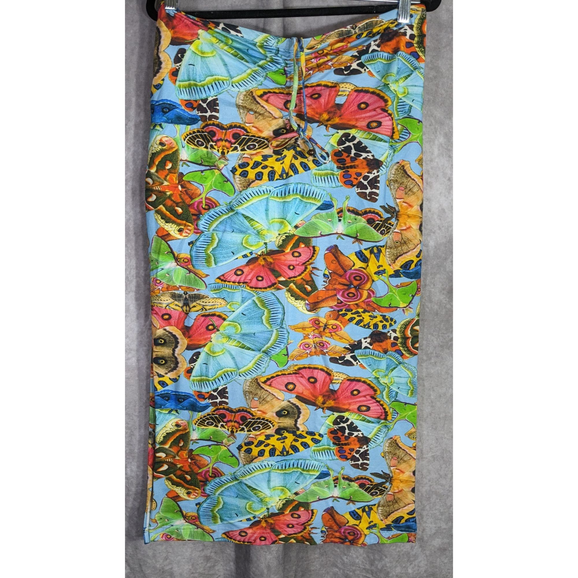 Other Summer Festival Abacaxi Womens Large Butterfly Print Tube Dr Size L / US 10 / IT 46 - 9 Thumbnail