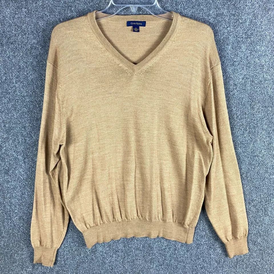 Club Room Club Room Merino Wool Sweater Men's Large Pullover Beige L Size US L / EU 52-54 / 3 - 1 Thumbnail