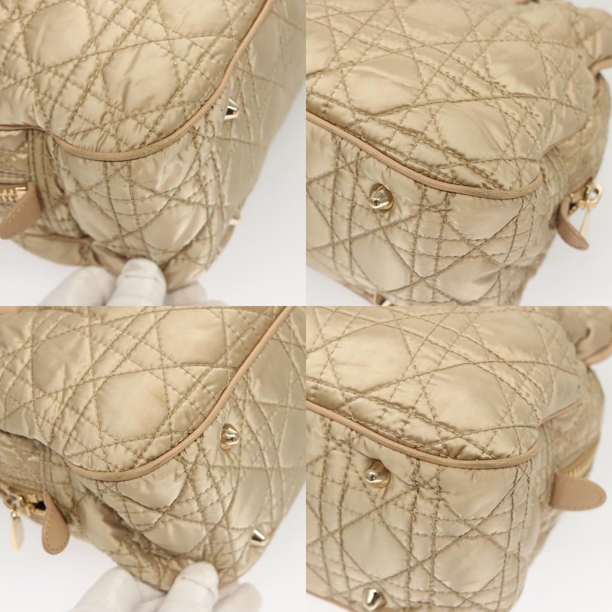 Dior DIOR Canage Hand Bag Nylon Beige Gold Size ONE SIZE - 10 Thumbnail