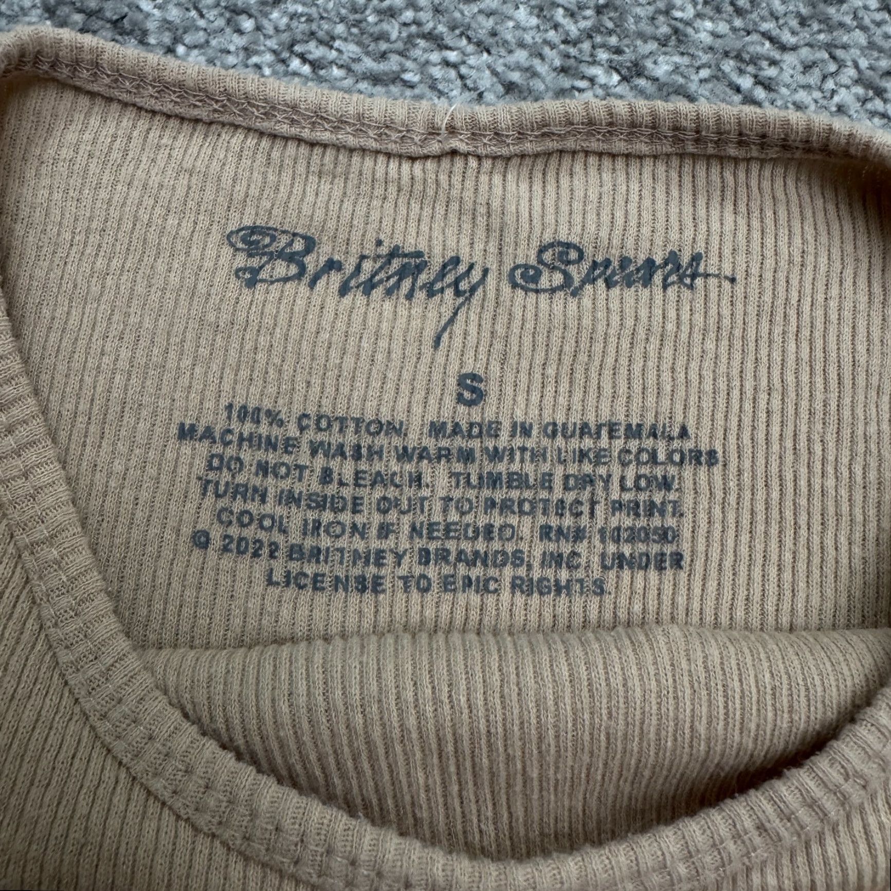 Vintage Britney Spears Tank Small Brown 100% Cotton Graphic Lucky Ribbed Knit 90s Music Stars Womens Size S / US 4 / IT 40 - 6 Thumbnail