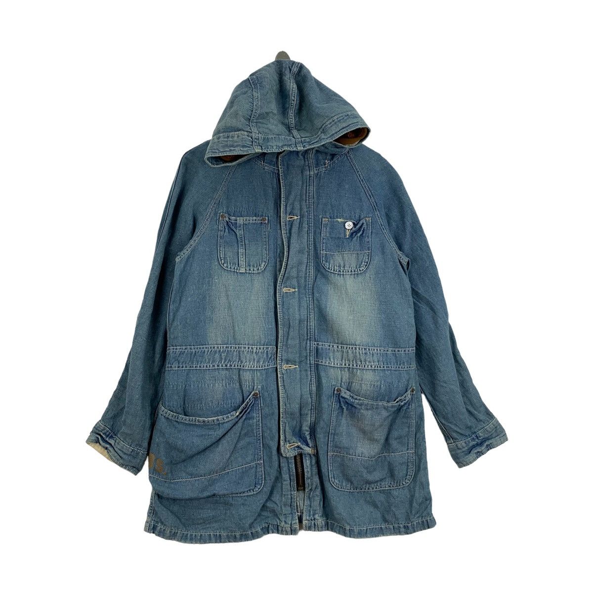Japanese Brand CUBE SUGAR Japanese Workwear Denim Hoodie Parka Jacket Size US L / EU 52-54 / 3 - 4 Thumbnail