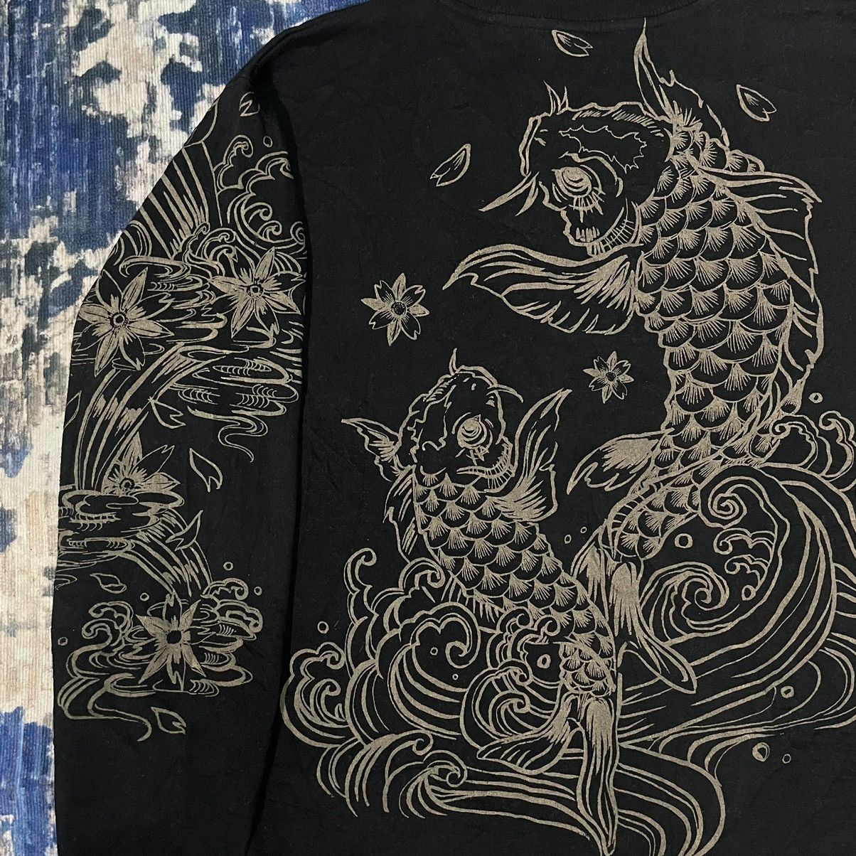 14th Addiction 🇯🇵 Vintage Strange Heaven Sukajan Kimono Koi Fish Sweatshirt Size US XL / EU 56 / 4 - 11 Thumbnail