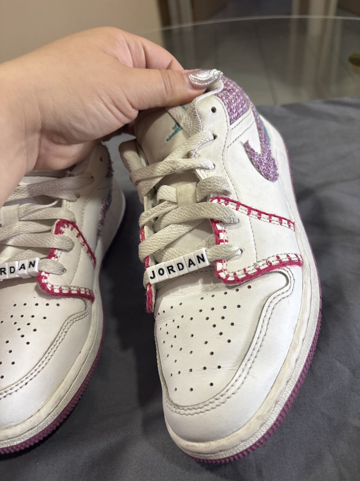 Nike Air Jordan 1 Low SE “Knit” Size US 4.5 / IT 34.5 - 2 Thumbnail