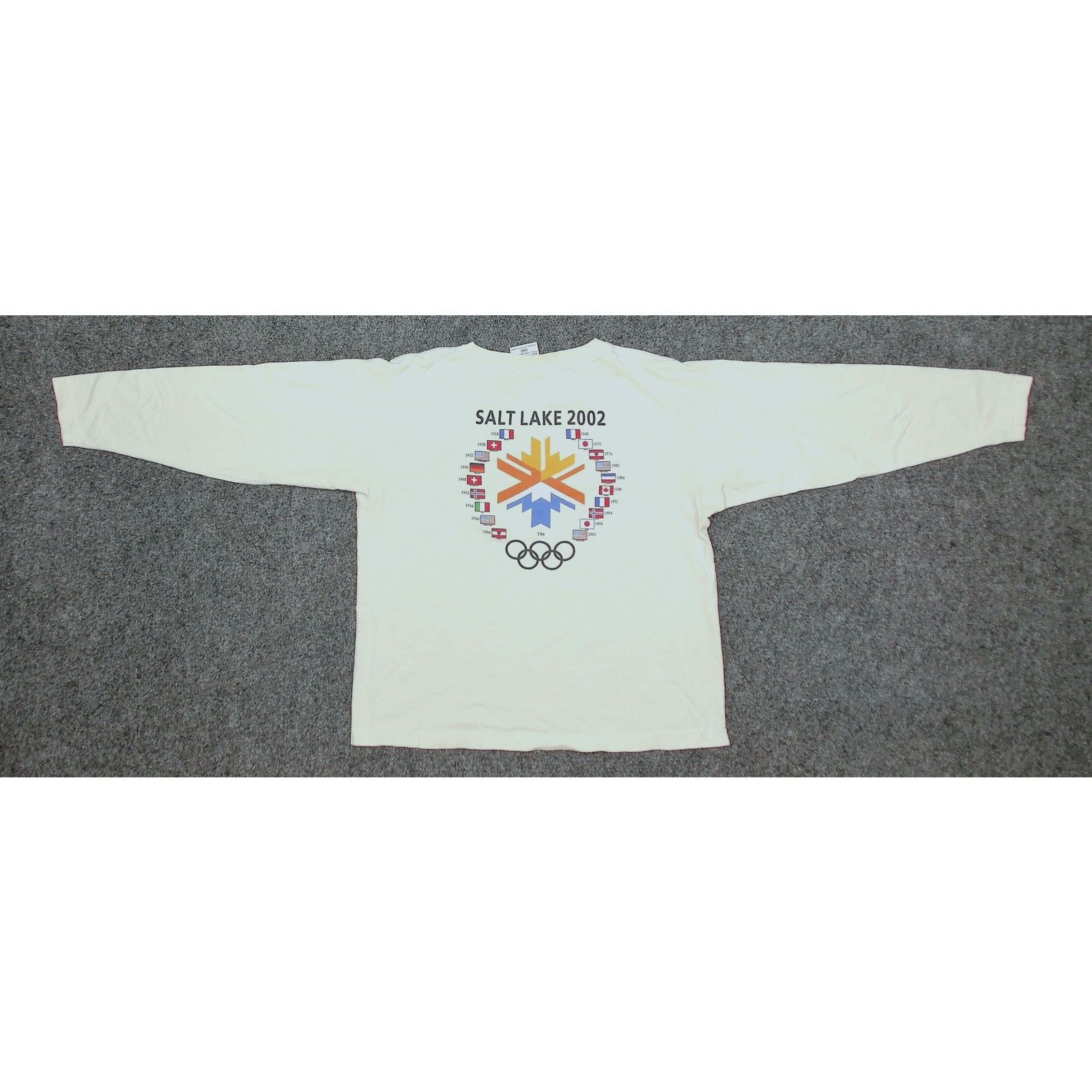 Vintage VTG 1997 Salt Lake 2002 Olympics Flags Boxy Cropped L/S Tee Size US L / EU 52-54 / 3 - 3 Thumbnail