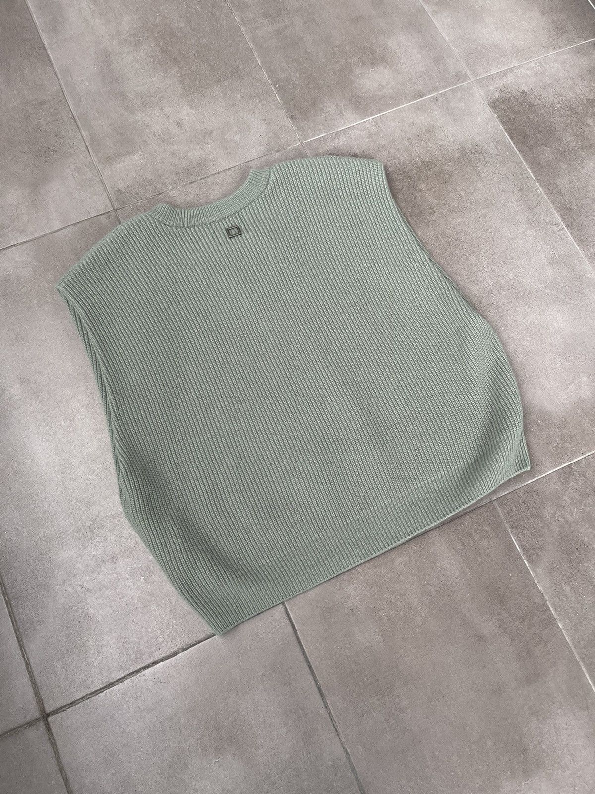 Wooyoungmi !DS! SS23 Wooyoungmi Green Knitted V-Neck Vest Size US M / EU 48-50 / 2 - 13 Thumbnail