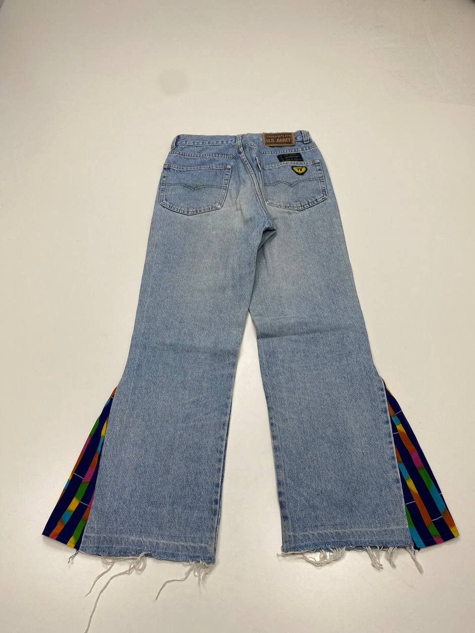 Vintage Wampum Vintage Flare Jeans 90s Rainbow Inserts Women Size 30" / US 8 / IT 44 - 9 Thumbnail