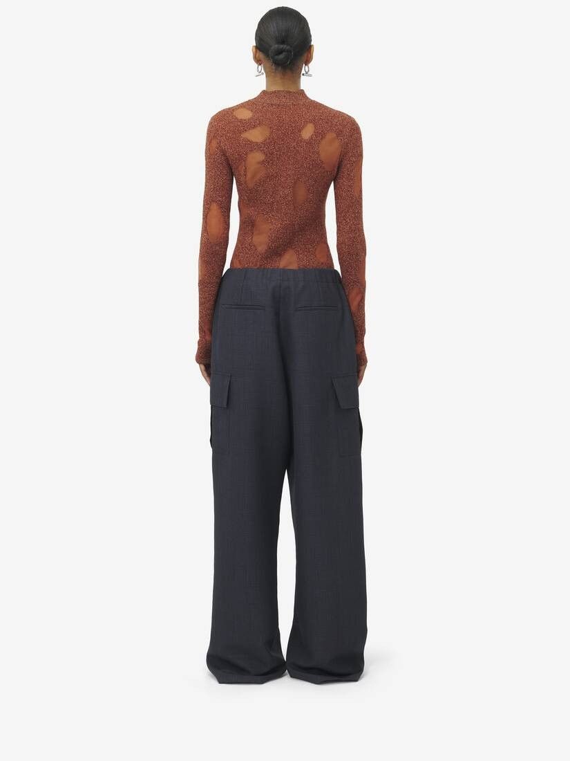 Alexander McQueen o1srvl11e0226 Prince of Wales Cargo Trousers In Dark Grey Size 25" / US 0 / IT 36 - 4 Thumbnail