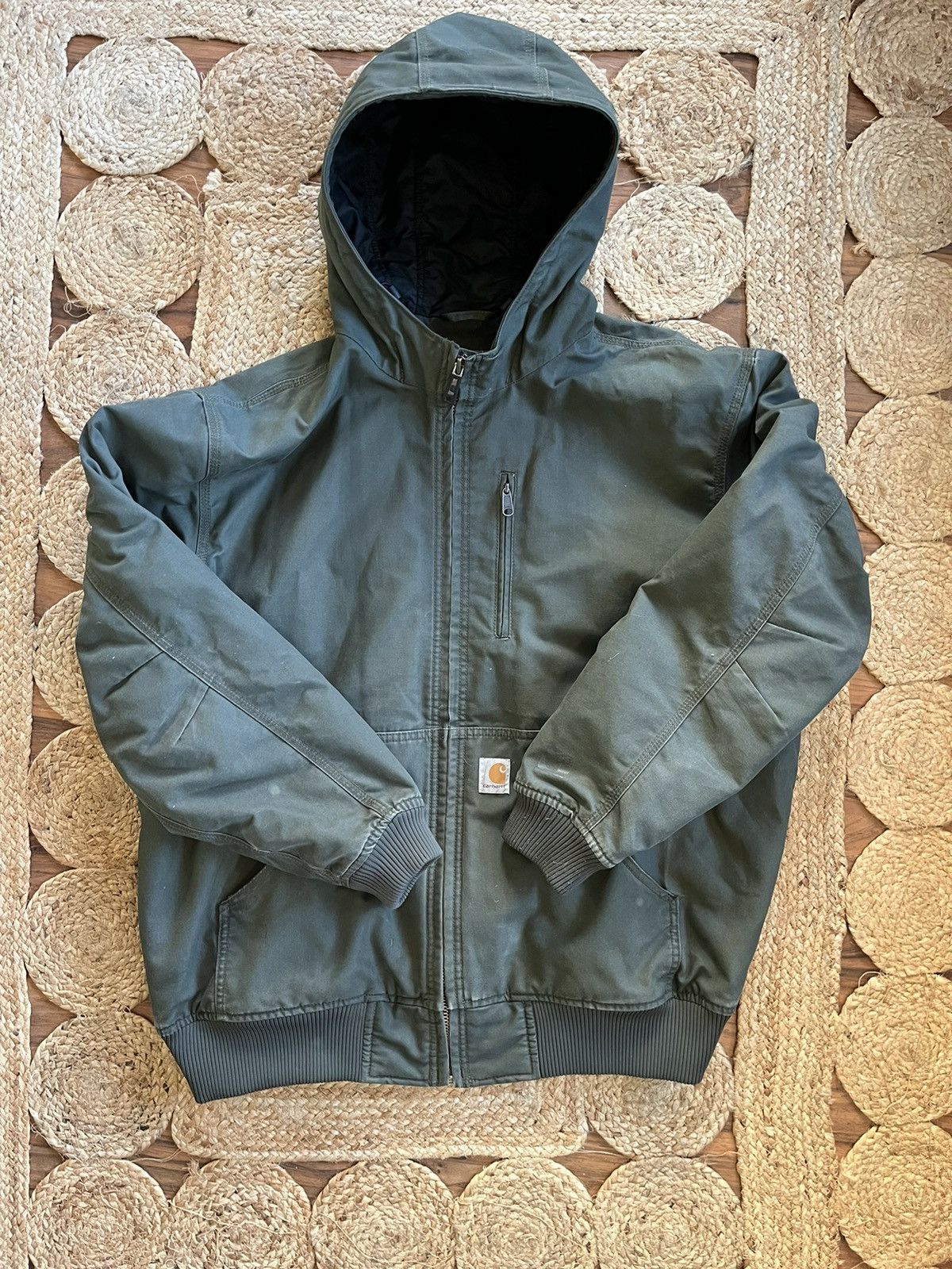 1620 Workwear × Carhartt × Vintage Green Carhartt Active Jacket work wear carpenter heavy duty Size US XL / EU 56 / 4 - 2 Thumbnail
