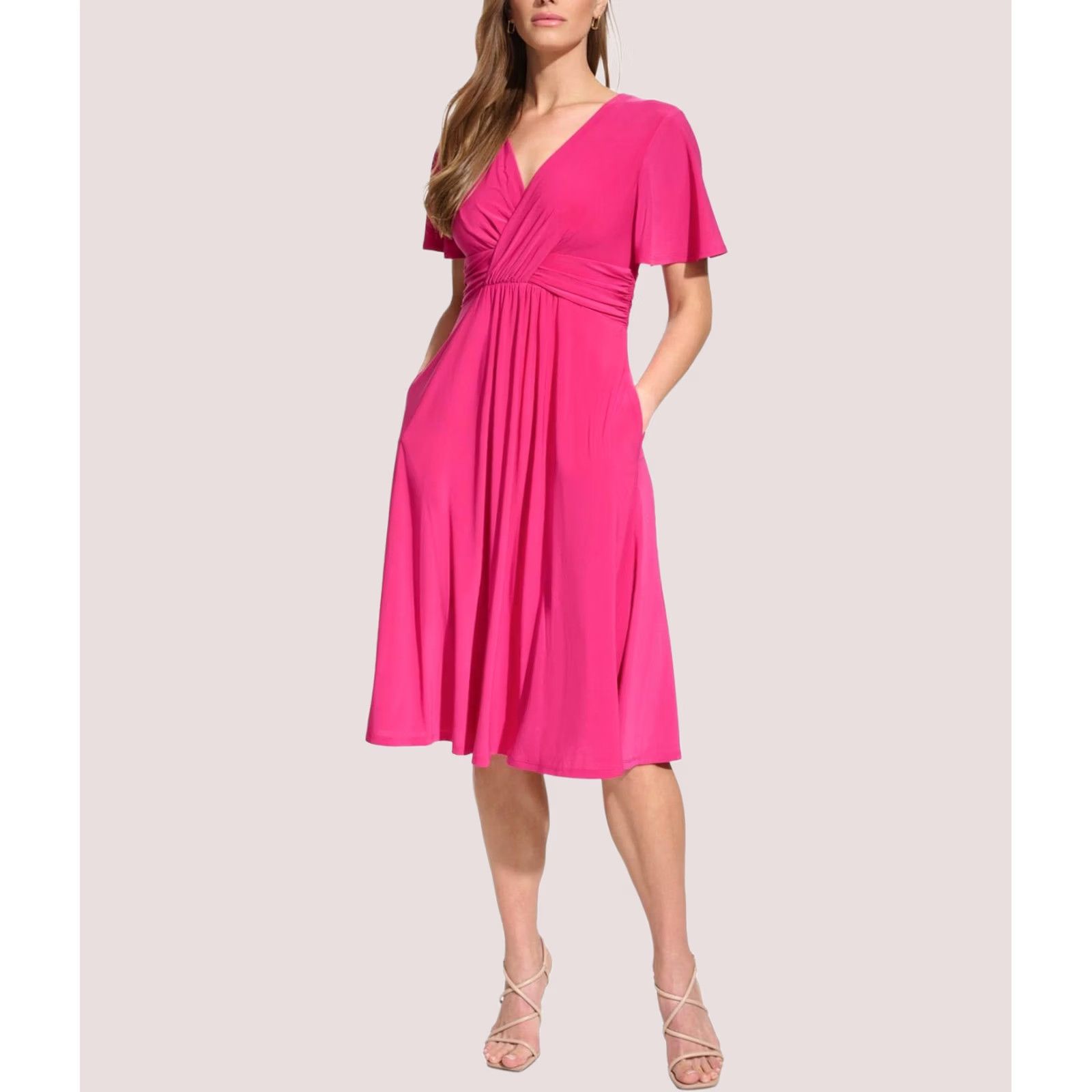 Vintage Jessica Howard Womens Crossover Midi Dress pink Size 16 Size XXL / US 16-18 / IT 52-54 - 1 Thumbnail