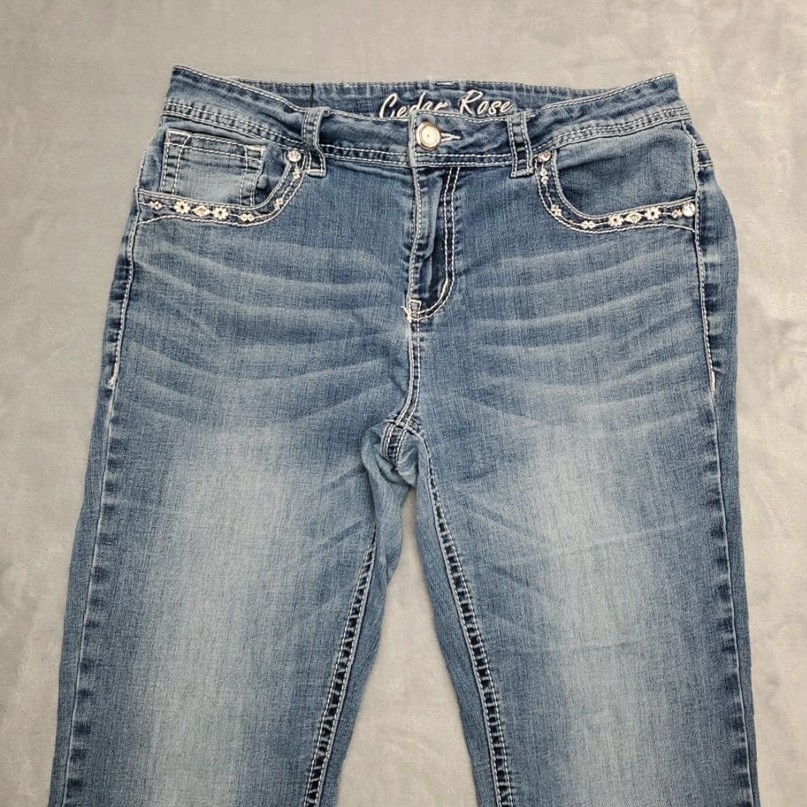 Vintage Cedar Rose Jeans Womens 30 Blue Denim Thick Whipstitch Feathers Western Cowboy Denim Blue Jeans Boots Cut Cowboy Theme Womens Size 30" / US 8 / IT 44 - 4 Thumbnail