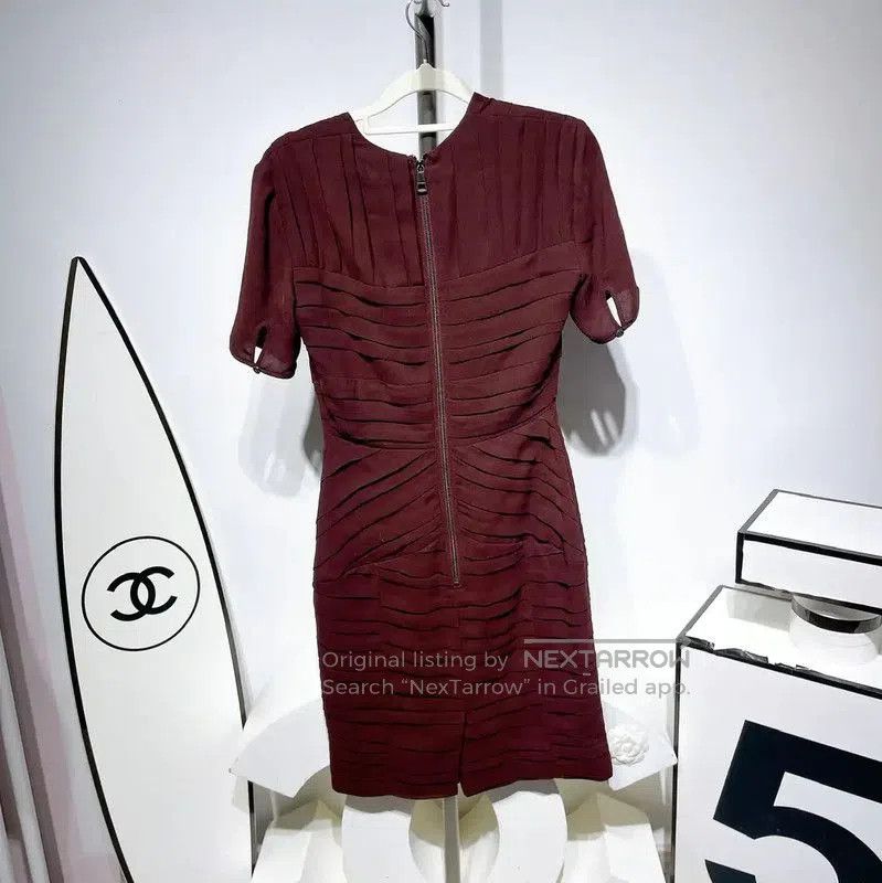 Burberry Burberry Summer Burgundy Silk Blend Dress. Size S / US 4 / IT 40 - 6 Thumbnail