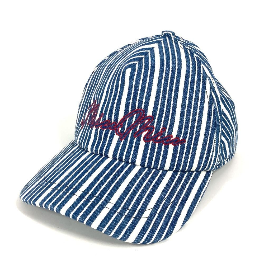 Miu Miu Miumiu 5Hc179 Logo Stripe Chapeau Cap Baseball Cotton Women Blue Size ONE SIZE - 1 Thumbnail