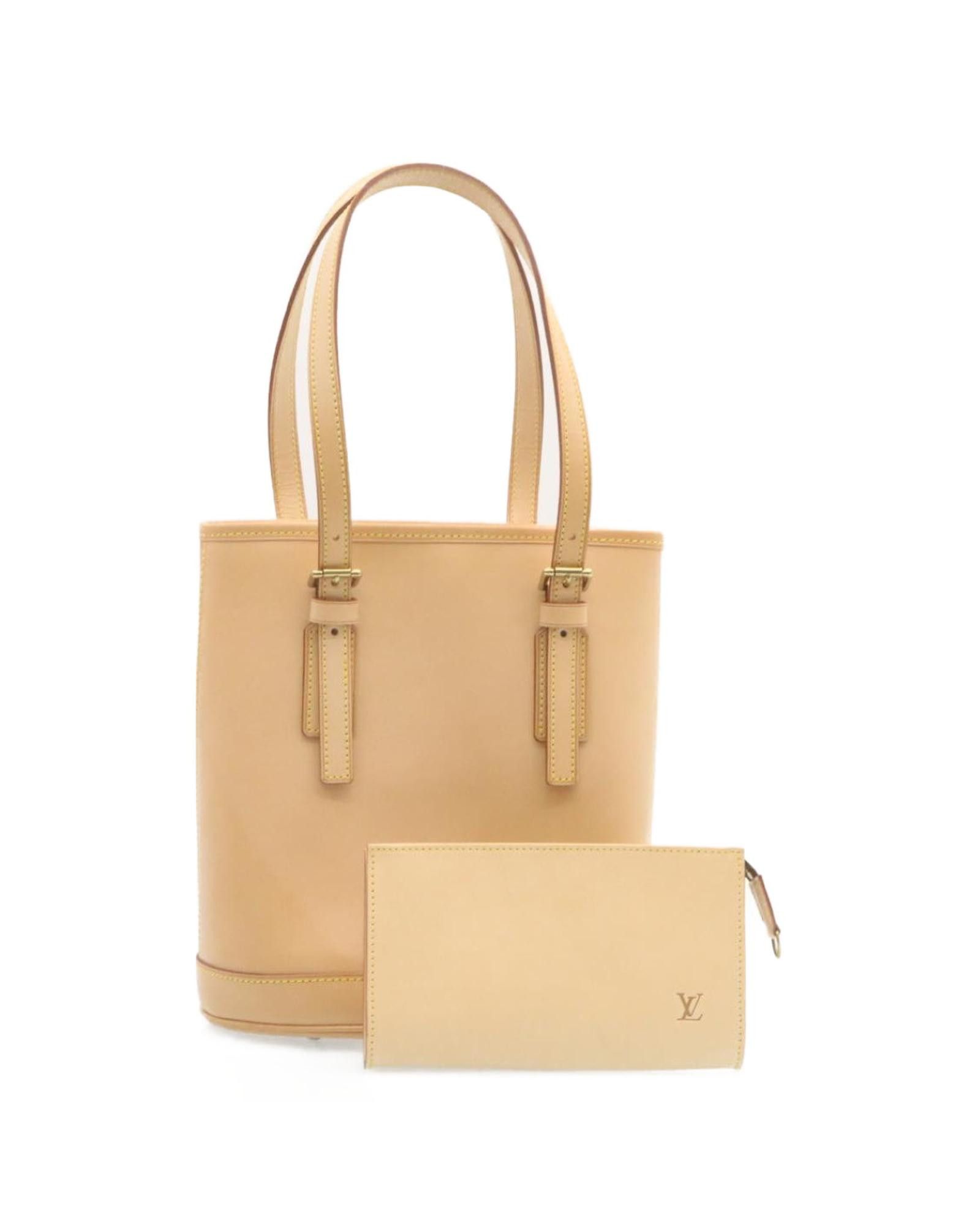 image of Louis Vuitton Nomad Bucket Pm Shoulder Bag in Beige, Women's